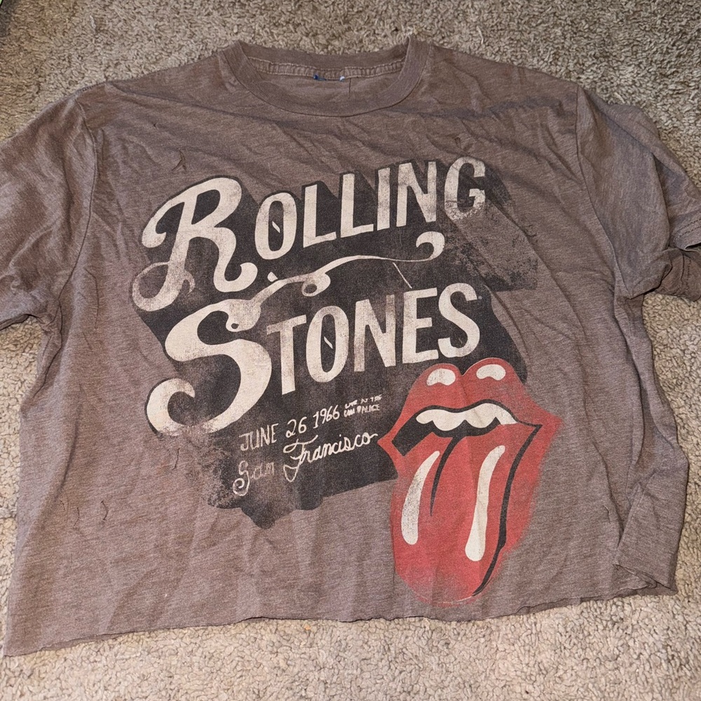 Rolling Stones cropped tee